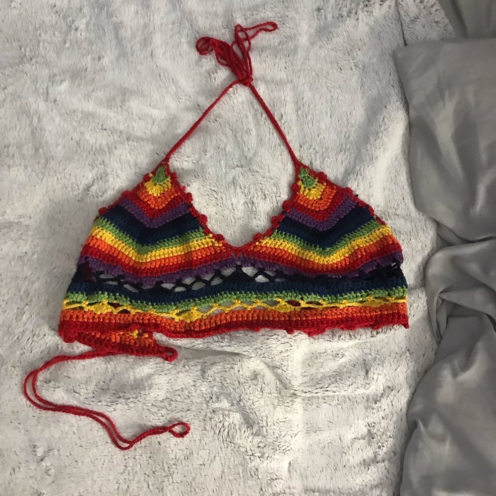 rainbow crochet top